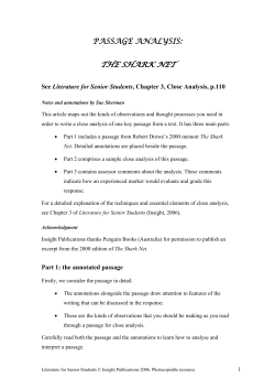 Sample close analysis: annotated passage and response