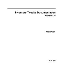 Inventory Tweaks Documentation