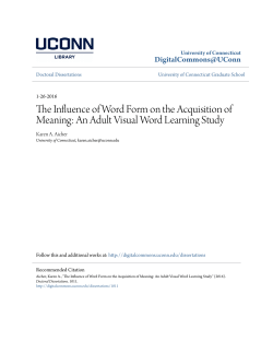 The Influence of Word Form on the Acquisition of Meaning: An Adult