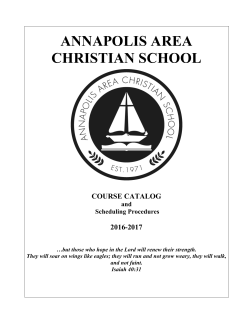 2016-17 Course Catalog - Annapolis Area Christian School