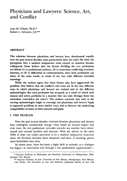 Physicians and Lawyers: Science, Art, and Conflict