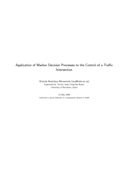 Application of Markov Decision Processes to the Control of a Traffic