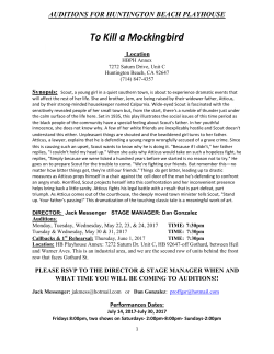 To Kill a Mocking Bird audition notice