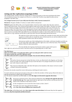 Acting out the replication (copying) of DNA