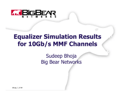 Equalizer Simulation Results for 10Gb/s MMF Channels