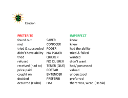 PRETERITE IMPERFECT found out SABER knew met CONOCER