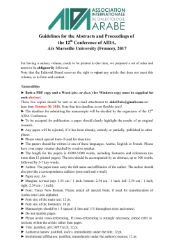Guidelines for proceedings of the 12 th