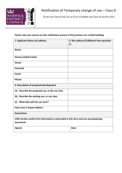 Notification of Temporary change of use