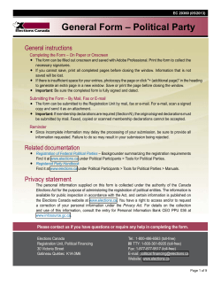 General Form - Political Party