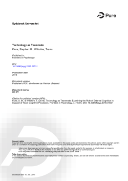 Syddansk Universitet Technology as Teammate Fiore