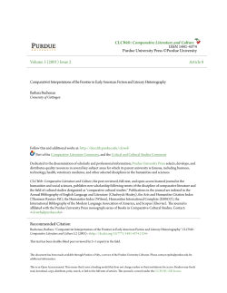 Comparativist Interpretations of the Frontier in Early - Purdue e-Pubs