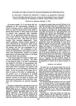 STUDIES ON THE ACTION OF SULFAPYRIDINE ON