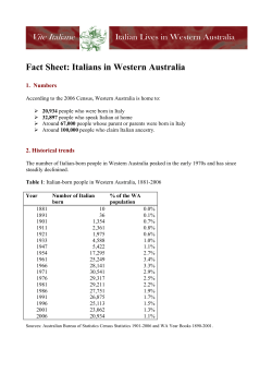 Fact Sheet: Italians in Western Australia