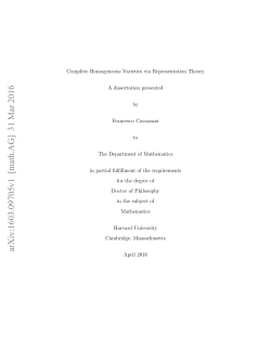 Complete Homogeneous Varieties via Representation Theory