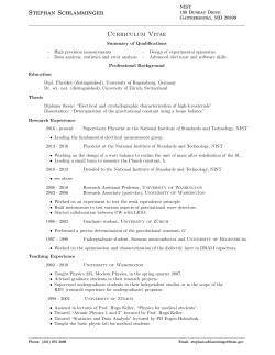 Aug. 2016 - Stephan Schlamminger