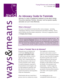 An Advocacy Guide for Feminists