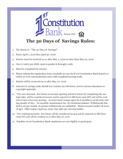 The 30 Days of Savings Rules