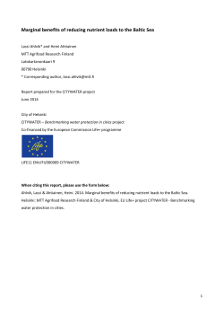 Marginal benefits of reducing nutrient loads to the Baltic Sea