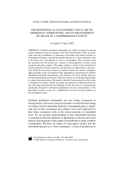 THE HOUSEHOLD AS AN ECONOMIC UNIT IN ARCTIC