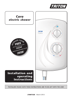 Installation and operating instructions electric shower