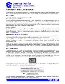 Facts about Radioactive Tritium