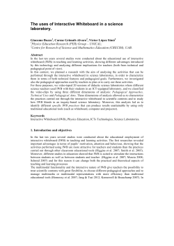 The uses of Interactive Whiteboard in a science laboratory.