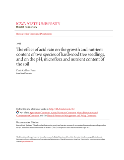 The effect of acid rain on the growth and nutrient content of two