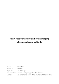Heart rate variability and brain imaging of - UvA-DARE