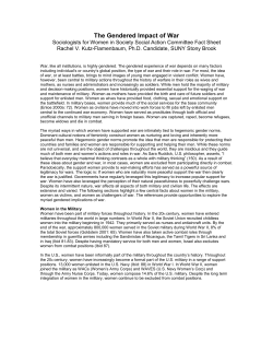 The Gendered Impact of War - Sociologists for Women in Society