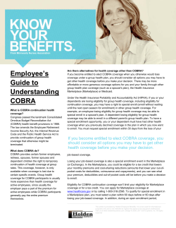 Employee`s Guide to Understanding COBRA