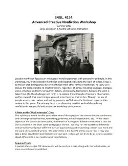 ENGL 4599: Forms of Creative Nonfiction