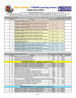 Printable Order Form