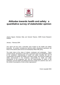 Attitudes towards health and safety: a quantitative survey