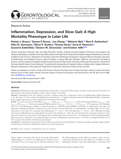 Inflammation, Depression, and Slow Gait: A High