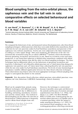 Blood sampling from the retro-orbital plexus, the saphenous vein