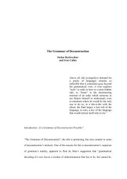 The Grammar of Deconstruction
