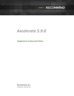 Document Dates Supplement