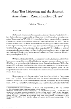 Mass Tort Litigation and the Seventh Amendment