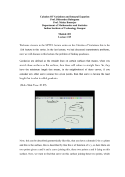 Calculus Of Variations and Integral Equation Prof. Dhirendra