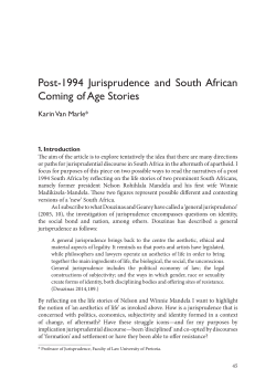 Post-1994 Jurisprudence and South African Coming of Age Stories