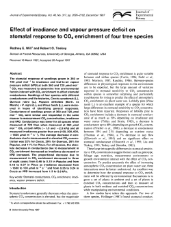 Effect of irradiance and vapour pressure deficit