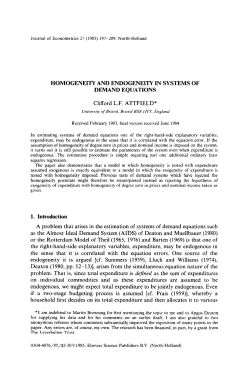 HOMOGENEITY AND ENDOGENEITY IN SYSTEMS OF DEMAND