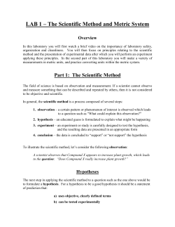 Scientific Method and Metric System