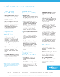 FLVS&reg; Account Status Acronyms