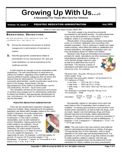 A Newsletter For Those Who Care For Children