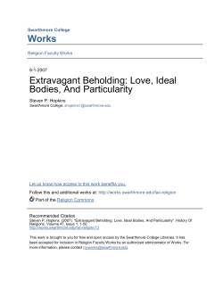 Extravagant Beholding: Love, Ideal Bodies, And Particularity