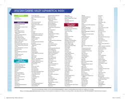 2014 SAN GABRIEL VALLEY ALPHABETICAL INDEX