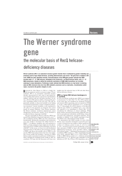 The Werner syndrome gene - University of Washington