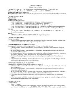 ENGL 105 Intensive Composition