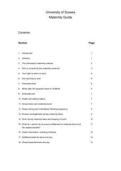 Maternity Guide - University of Sussex